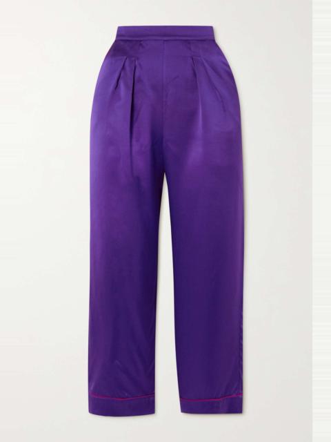 ERES Colorama piped pleated silk-satin pajama pants
