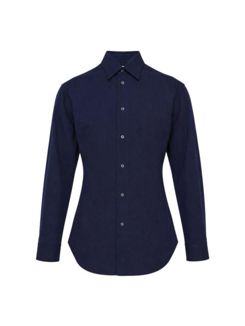 Jil Sander Boiled Wool Gabardine Long Sleeve Shirt