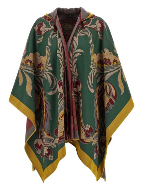 Etro floral paisley hooded cape