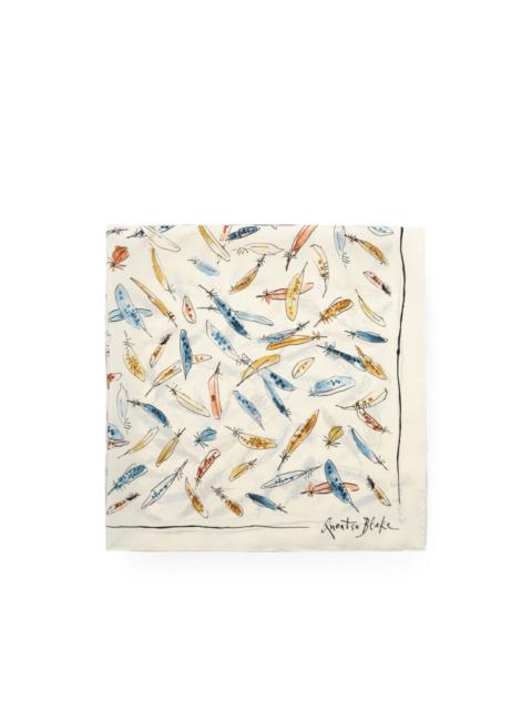 Burberry feather print silk scarf