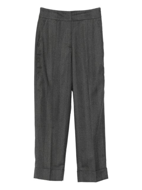 PESERICO herringbone cuffed trousers