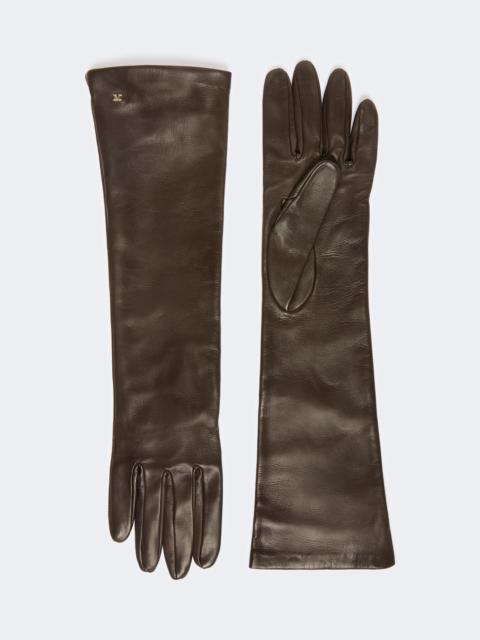 Max Mara AFIDEE Long nappa-leather gloves - DARK BROWN