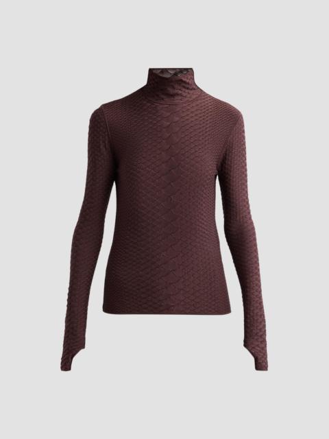 ADAM LIPPES Women's Sitara Python-Embossed Jacquard Top - Espresso