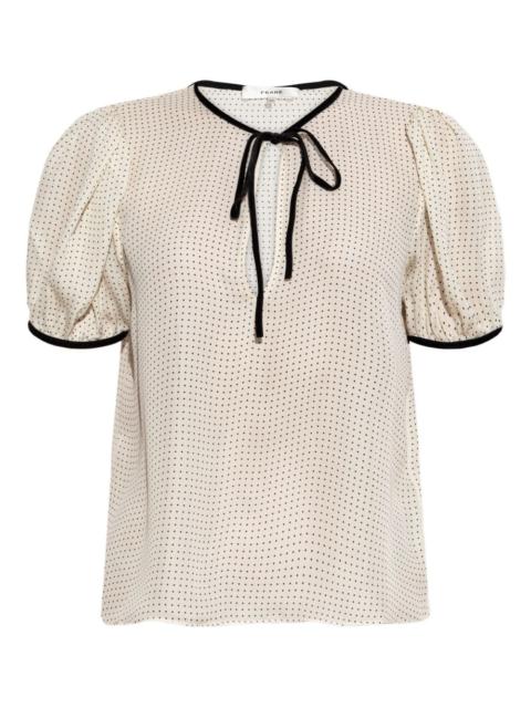 FRAME polka-dot tie blouse