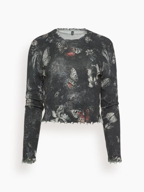 R13 Printed Baby Crewneck in Red Grey Black Butterfly