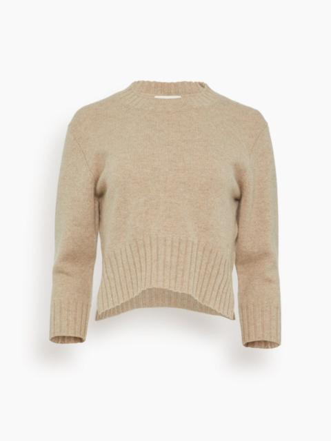 Loulou de Saison Mora Cropped Sweater in Beige Melange