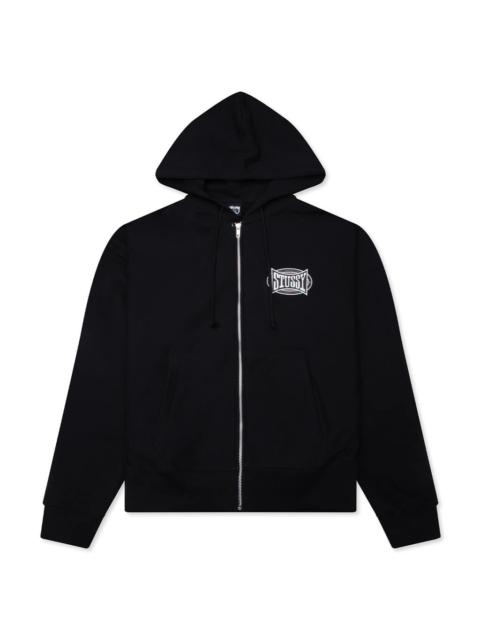 Stüssy CHAMPION OVAL ZIP HOODIE - BLACK