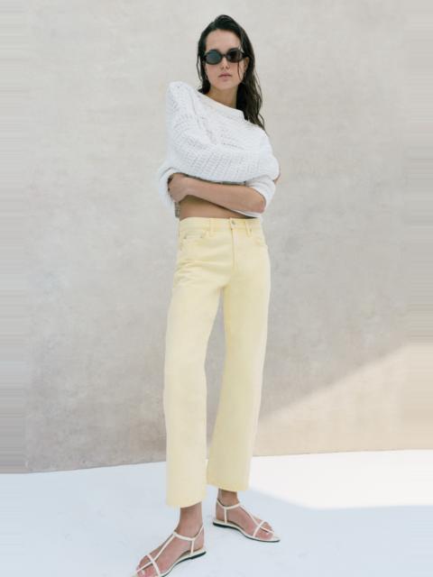 PISTOLA LEXI MID RISE BOWED STRAIGHT JEAN - DAY GLOW