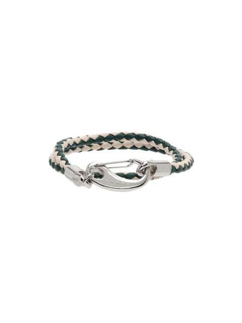 Marni White & Green Double Wrap Braided Bracelet