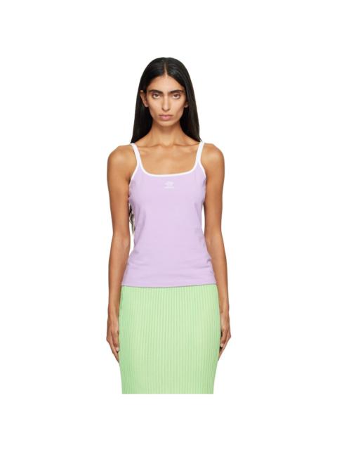 VERSACE Purple Embroidered-Logo Stretch Cotton-Jersey Tank Top