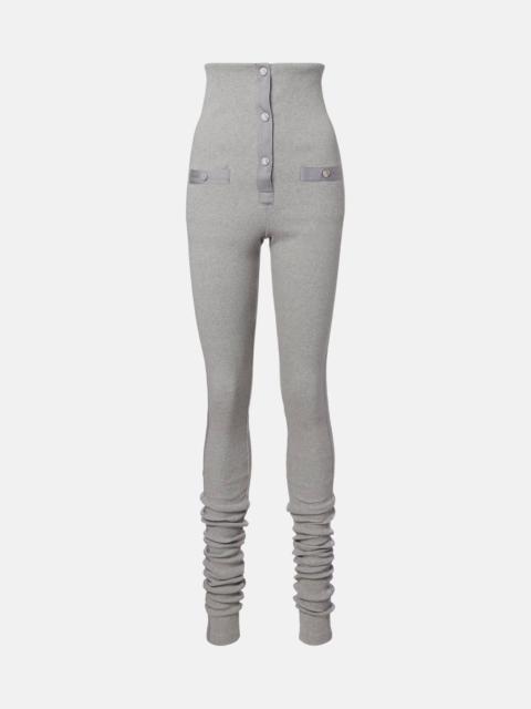 THE ATTICO High-rise cotton jersey stirrup leggings