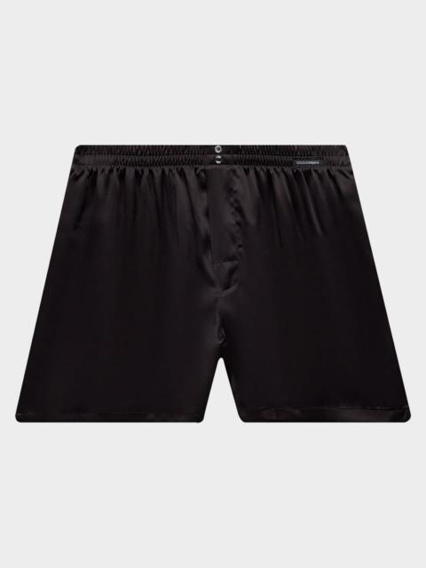 Dolce & Gabbana Men's Sporty Silk Boxer Shorts