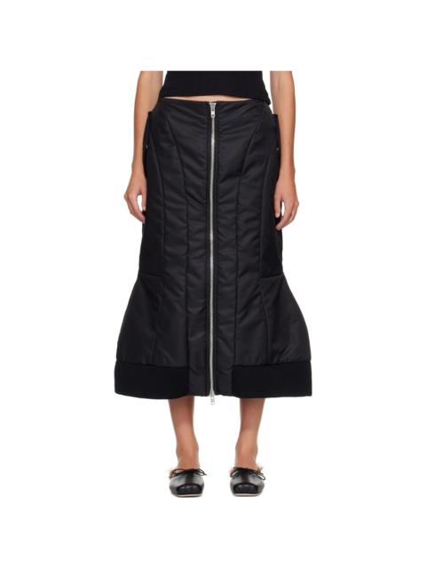 Simone Rocha Black Padded Sculpt Bomber Midi Skirt