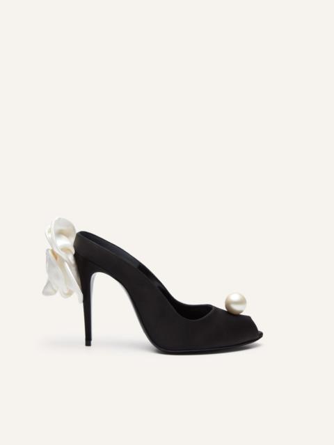 MAGDA BUTRYM Peep toe mules in black satin