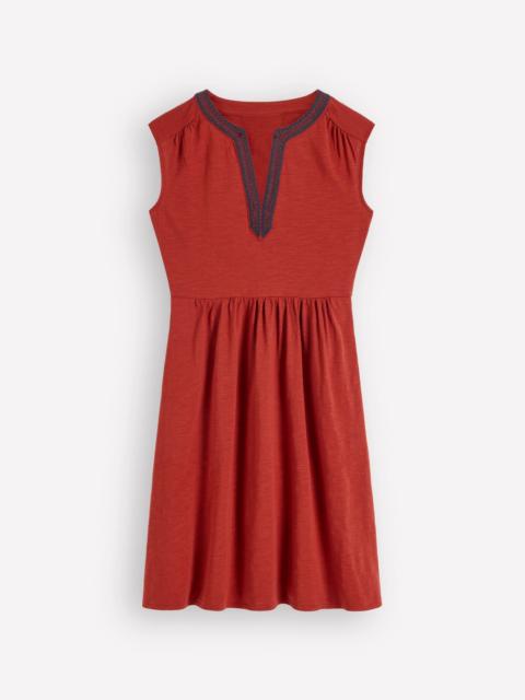 BODEN May Jersey Short Dress-Burnt Orange