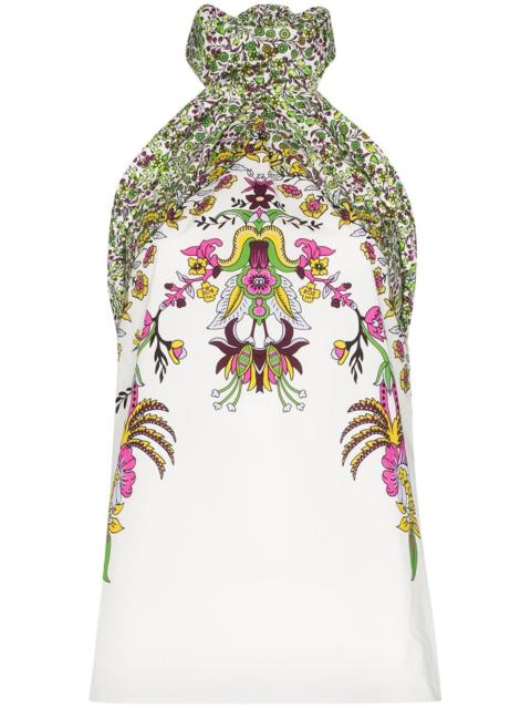 Givenchy 꽃 인쇄 halterneck 최고