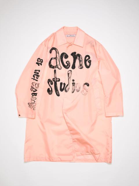 Acne Studios Nylon logo coat - Peach pink