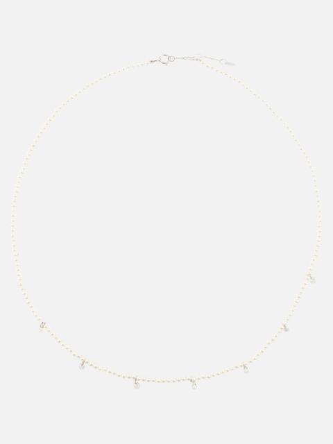PERSÉE 18kt white gold necklace with diamonds and pearls