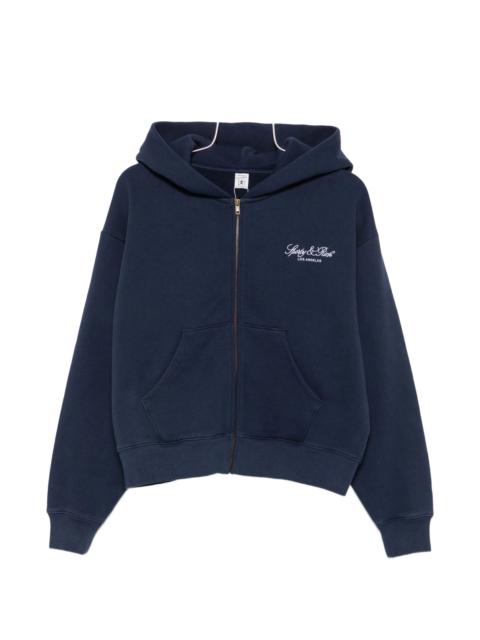 Sporty & Rich Sporty & Rich Logo-embroidered Zip-up Hoodie