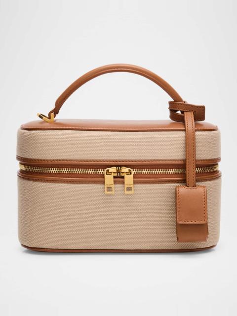 SAINT LAURENT Vanity Crossbody Bag in Canvas and Leather