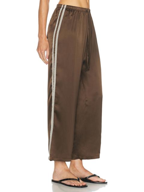 DONNI. The Silk Lace Stripe Crop Pant