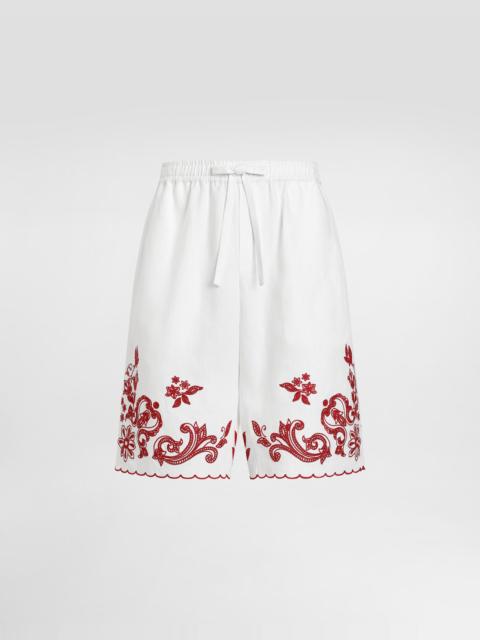 Dolce & Gabbana Embroidered linen vanity bermuda
