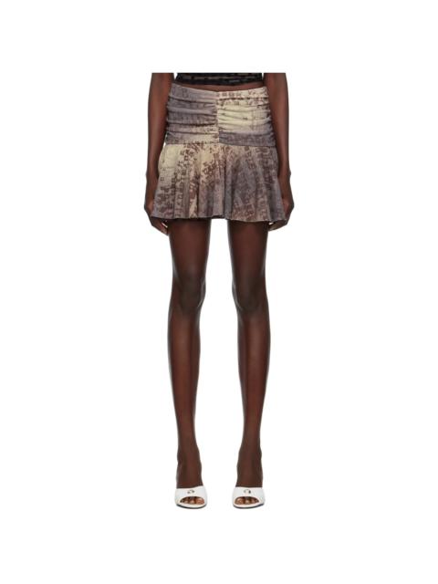 MISBHV Brown Typewriter Miniskirt