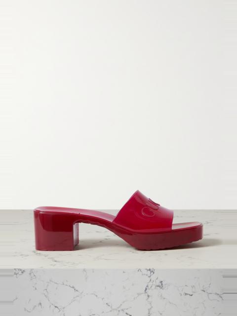 GUCCI Plastique logo-embossed rubber mules