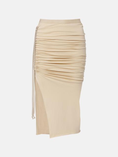 Rick Owens DRKSHDW DRKSHDW Edfu cotton jersey midi skirt