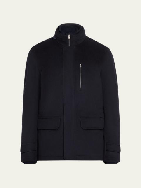 Men's Zip Wool-Cashmere Field Jacket