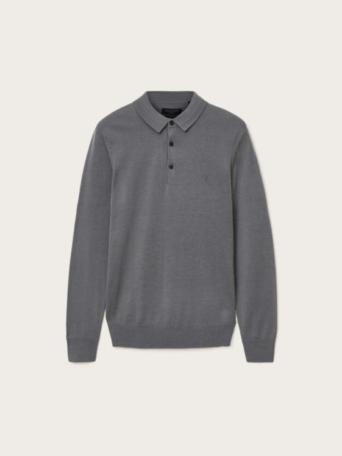 ALLSAINTS MODE MERINO LONG SLEEVE POLO SHIRT