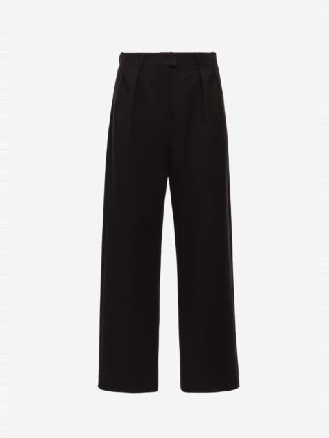 MAGDA BUTRYM Straight-leg cotton trousers with front pleats in black