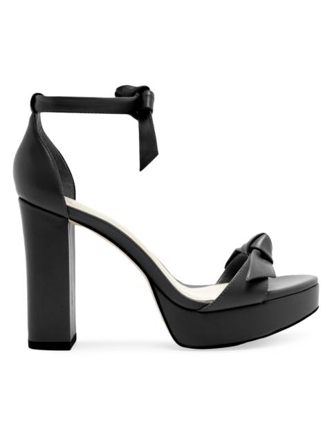 ALEXANDRE BIRMAN Women's Mabeleh 110MM Bow Leather Platform Sandals - Black