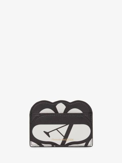 Alexander McQueen Seal Logo Card Holder in Ivory/black