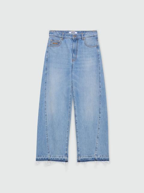 MSGM Light stone-washed five-pocket denim trousers with balloon leg