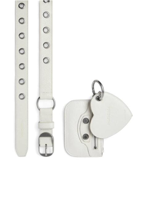 BALENCIAGA Women's Le Cagole Charms Belt  in Optic White