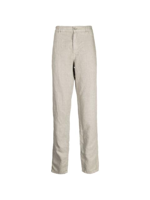 straight-leg linen trousers