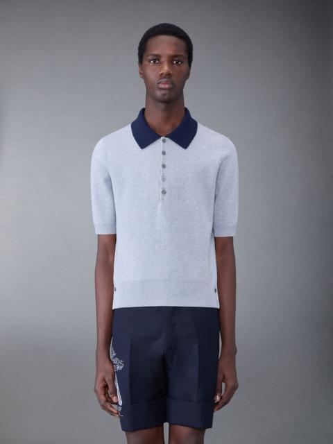 Thom Browne Cotton Milano Contrast Short Sleeve Polo