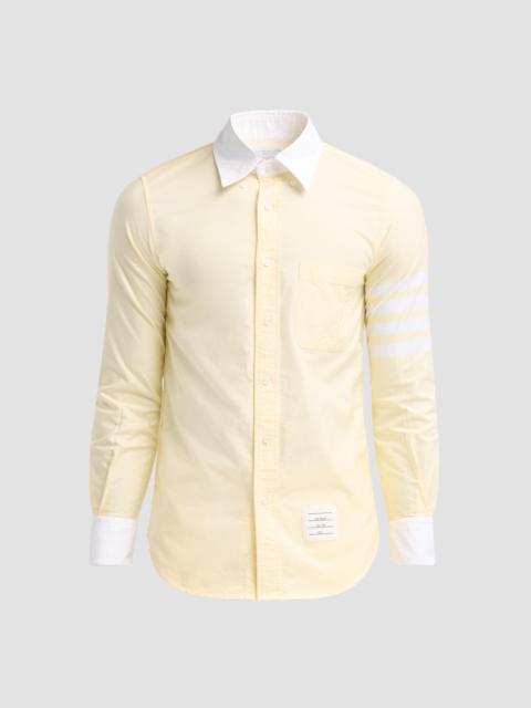 Thom Browne Men's Engineered 4-Bar Linen Straight-Fit Shirt - Medium Yellow
