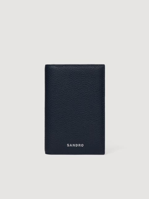 Sandro GRAINED LEATHER FOLDABLE CARDHOLDER