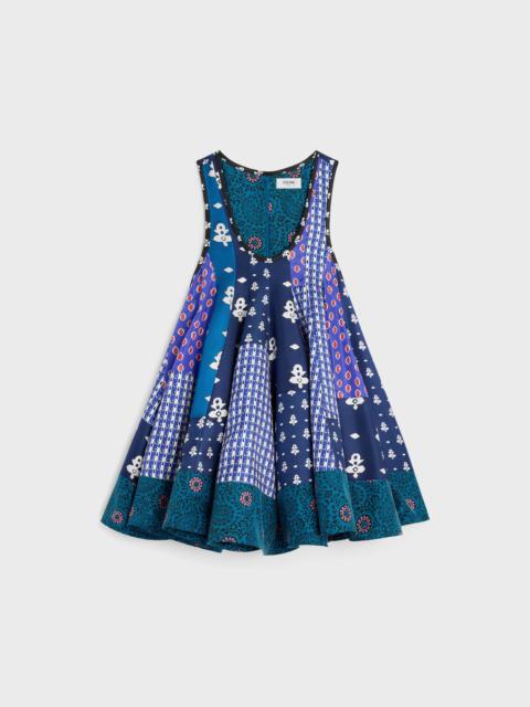 CELINE patchwork dress IN printed silk twill