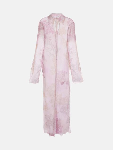 Acne Studios Printed cotton and silk chiffon midi dress