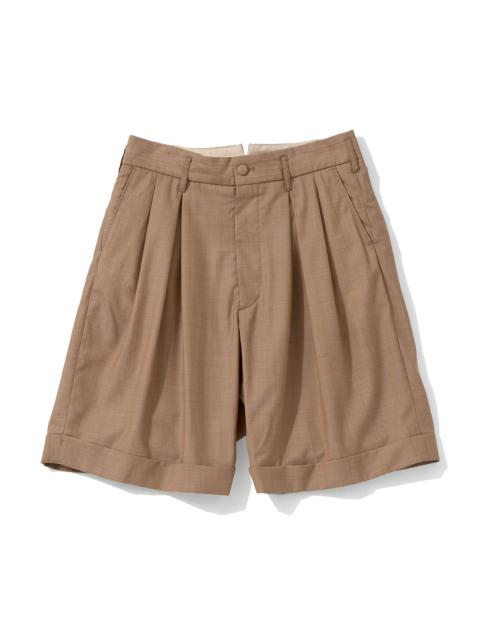 Engineered Garments Bontan Shorts for Nepenthes NY and Blue in Green - Khaki Tropical Wool
