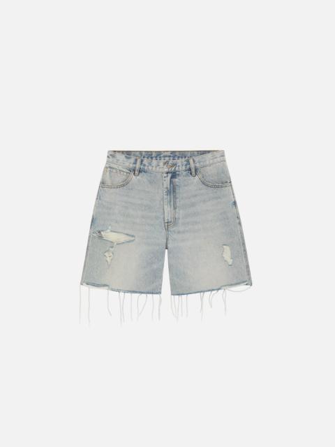 DUKE + DEXTER CB Distressed Cut Denim Shorts