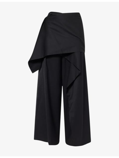 ISSEY MIYAKE Lustrous Wide-Leg Wool Trousers