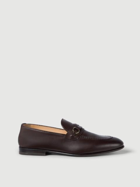 Brunello Cucinelli Soft waxed calfskin loafers with bit detail