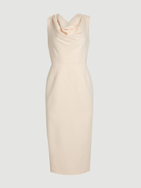 KAREN MILLEN Tencel Blend Tailored Cowl Neck Midi Dress