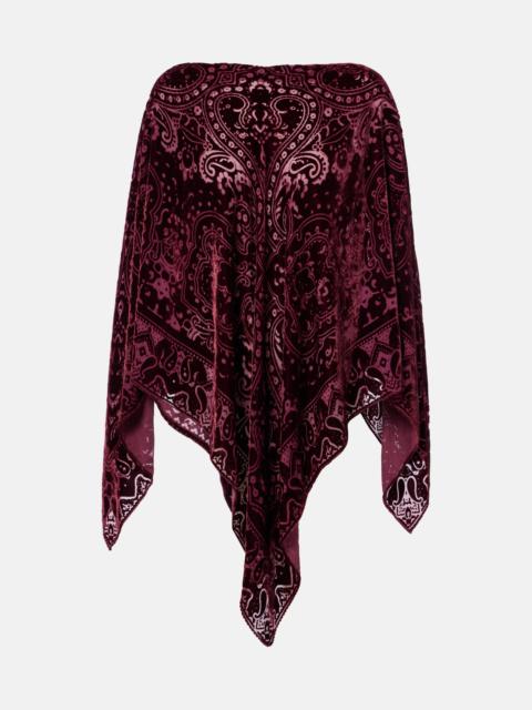 Etro Paisley silk-blend velvet poncho
