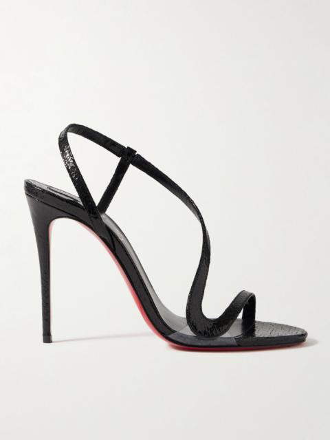 Christian Louboutin Rosalie 100 cracked-leather sandals Black