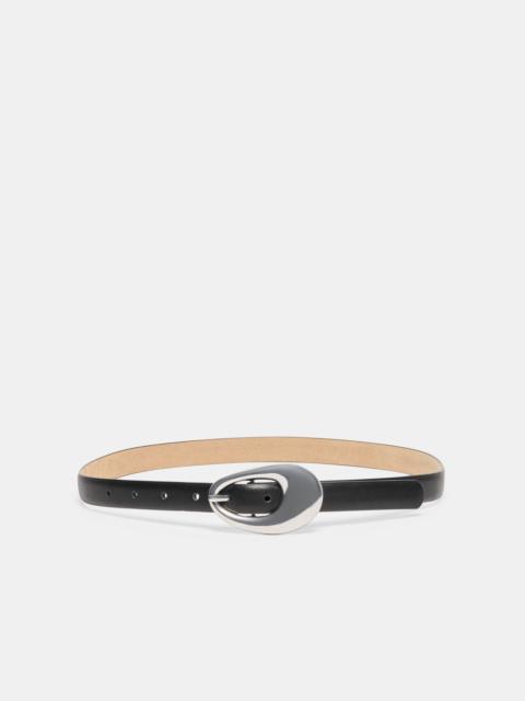 dolce vita ORGANIC OVAL BUCKLE BELT BLACK SILVER